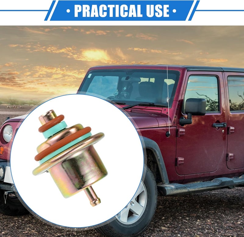 VekAuto Fuel Pressure Regulator Compatible for Jeep Wrangler 1991-1995, Durable Metal Bronze Tone - Image 2